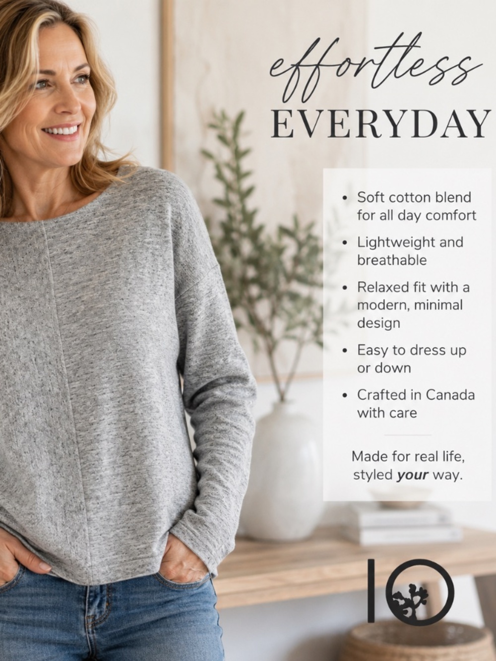 tentree Gray Organic Cotton Blend Pullover Sweater Size Small Sustainable Minima